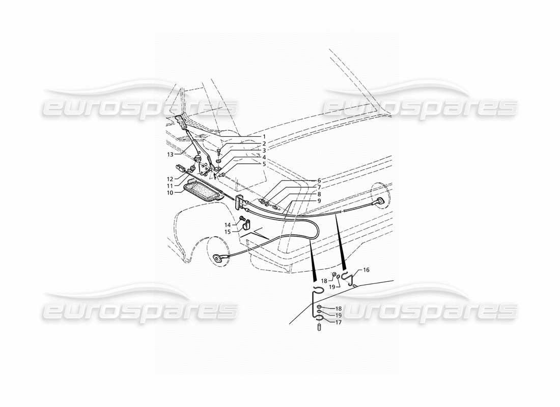 maserati ghibli 2.8 gt (variante) handbrake control parts diagram