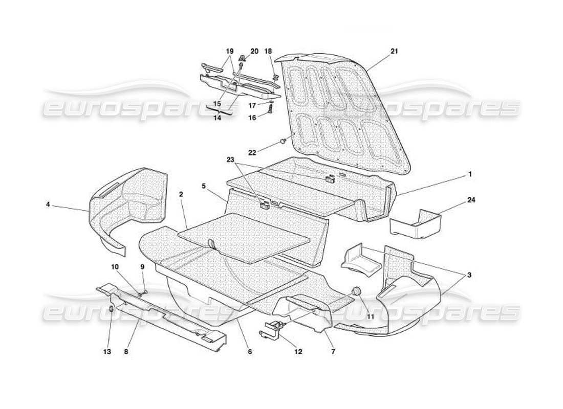 ferrari 550 barchetta boot upholstery parts diagram