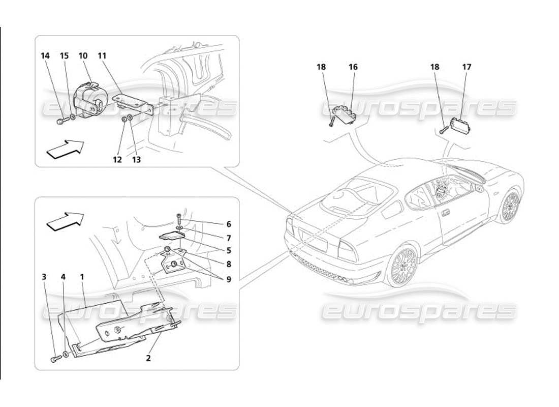 maserati 4200 gransport (2005) anti theft electrical boards and devices part diagram