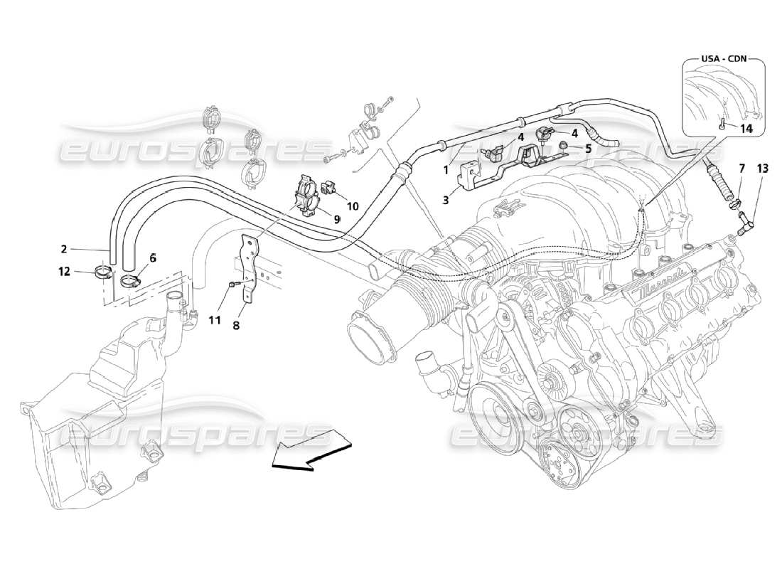 maserati qtp. (2006) 4.2 blow - by system parts diagram