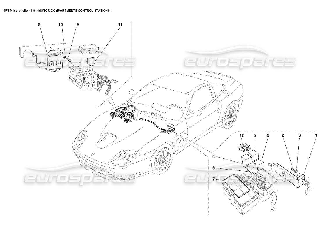 ferrari 575m maranello motor compartments control stations part diagram