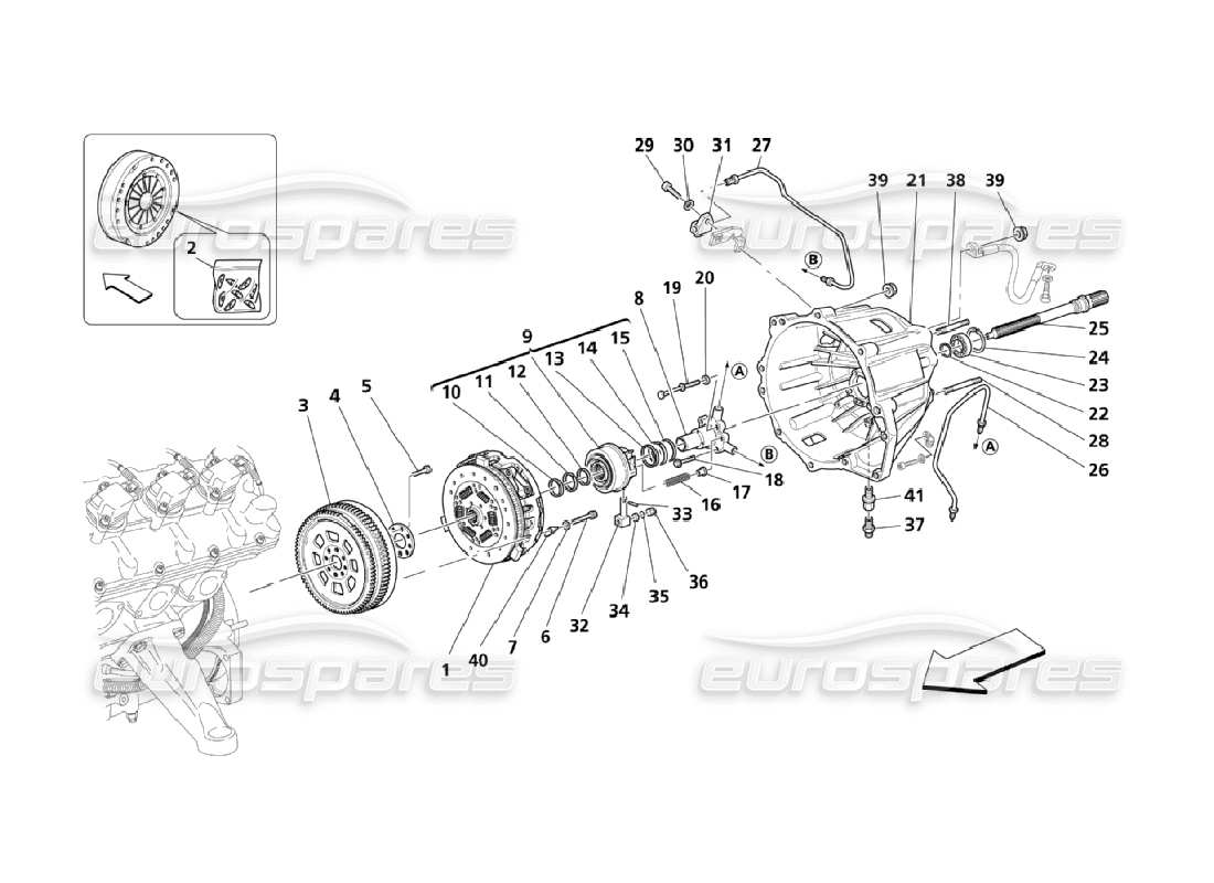 maserati qtp. (2006) 4.2 clutch disc & housing for f1 gearbox parts diagram