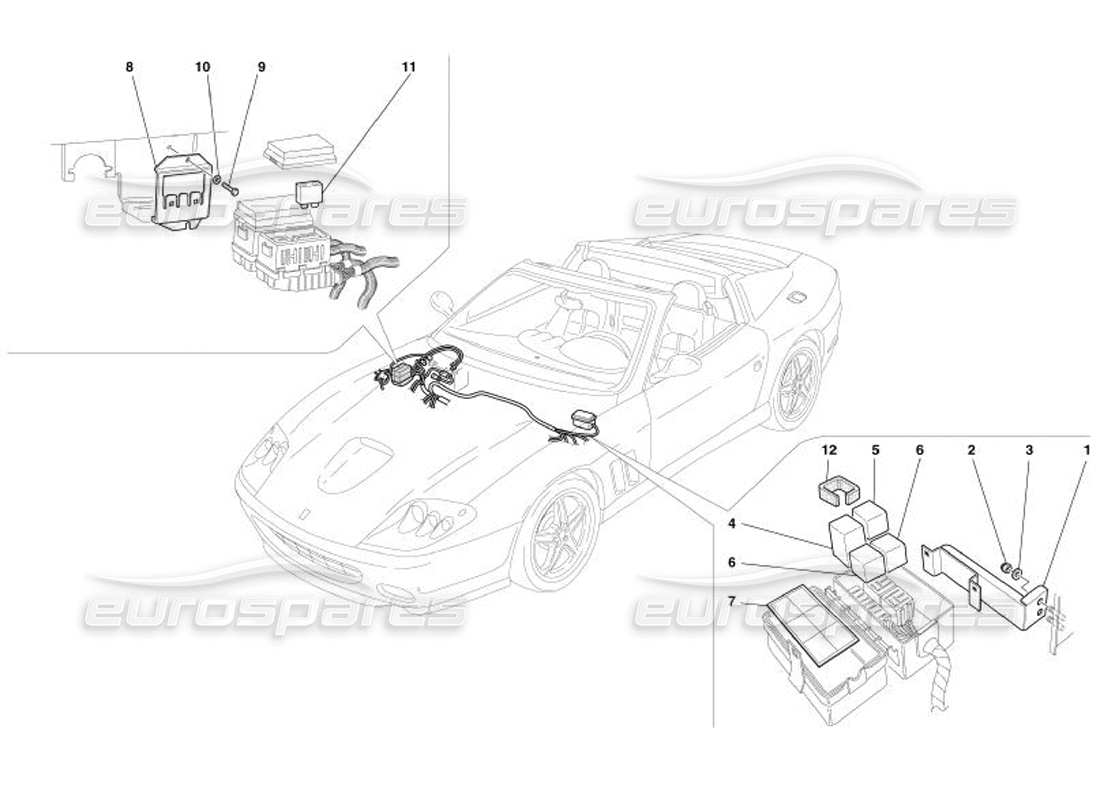 ferrari 575 superamerica motor compartments control stations parts diagram