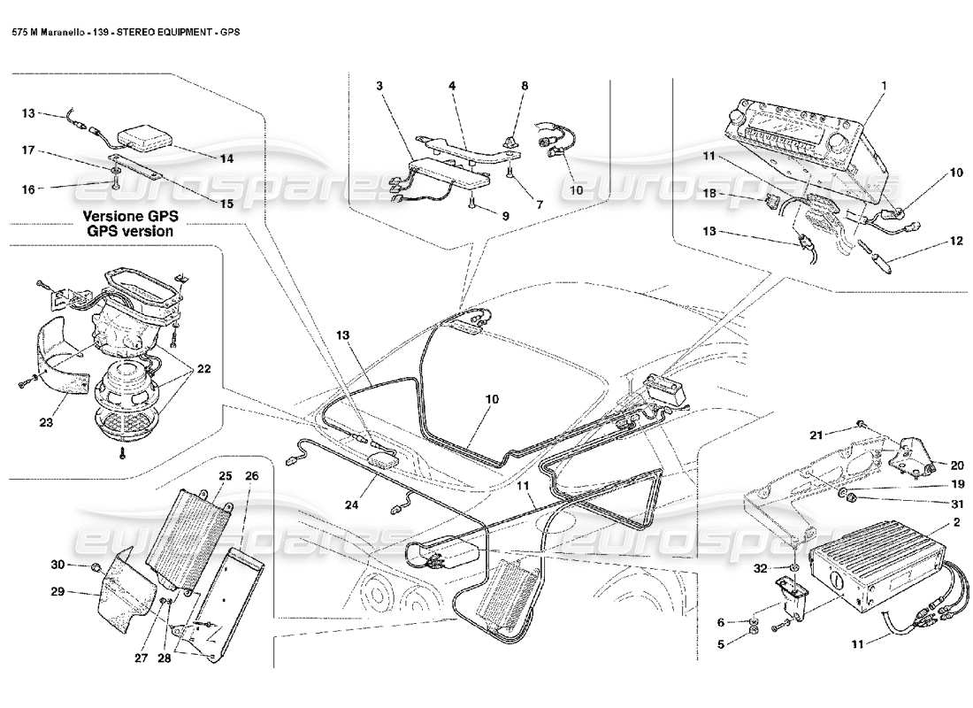 ferrari 575m maranello stereo equipment gps parts diagram
