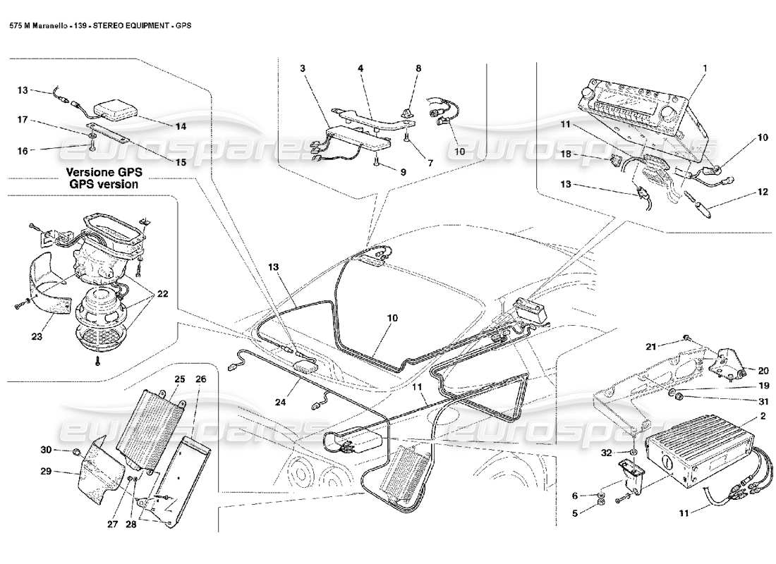 ferrari 575m maranello stereo equipment gps part diagram