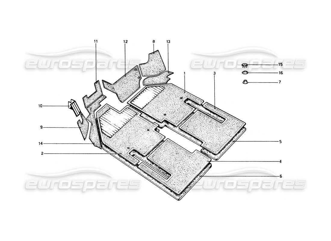 ferrari 512 bb carpeting parts diagram