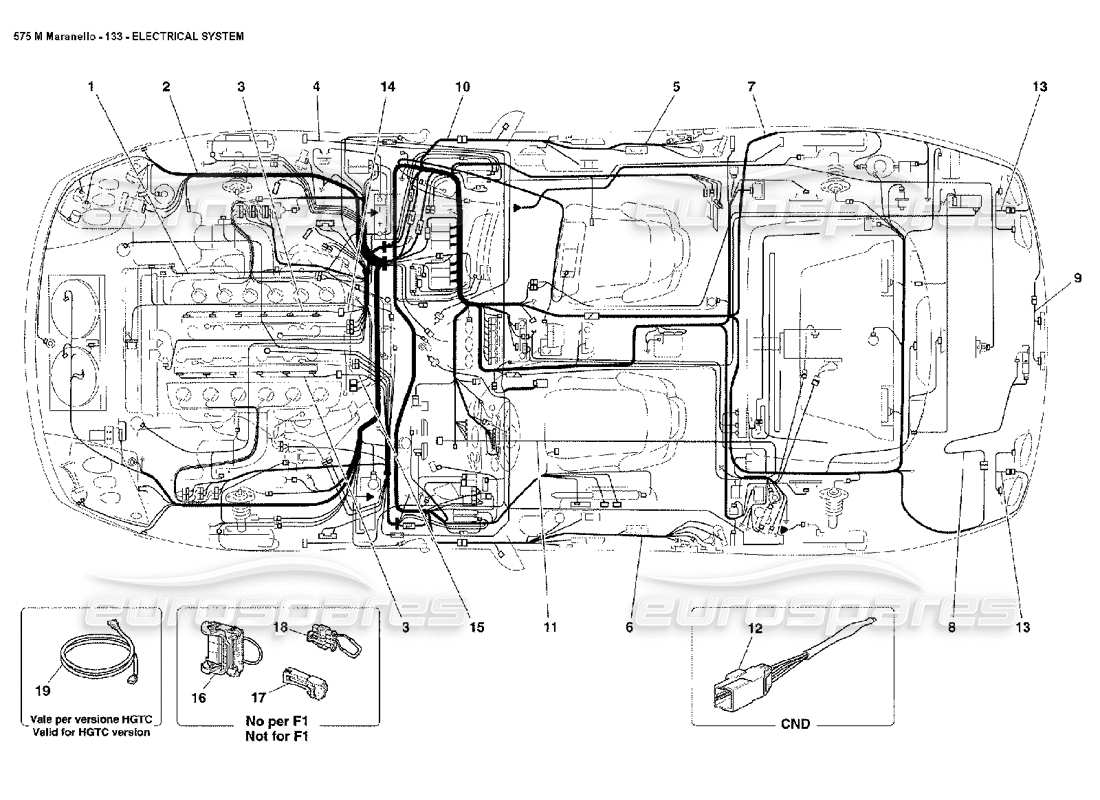 ferrari 575m maranello electrical system parts diagram