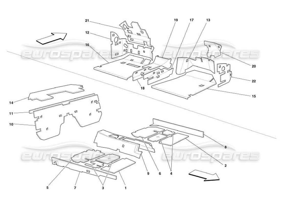 ferrari 575 superamerica passengers compartment insulations -valid for gd- parts diagram
