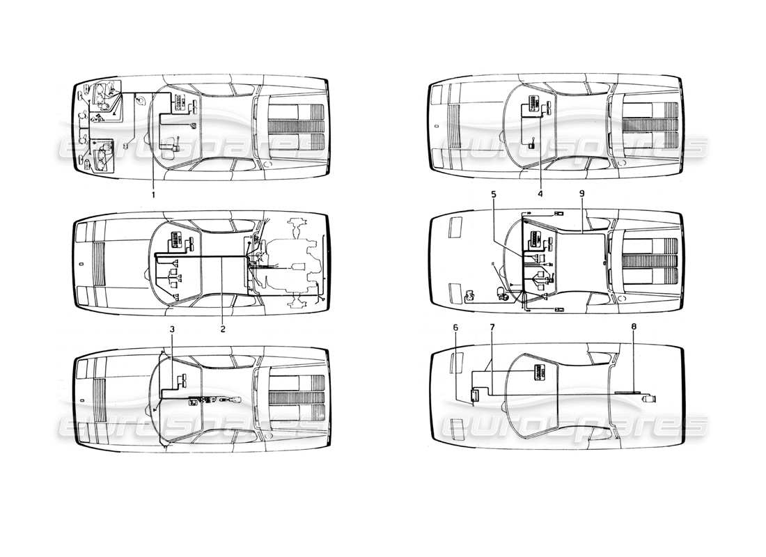 ferrari 365 gt4 berlinetta boxer electrical system part diagram