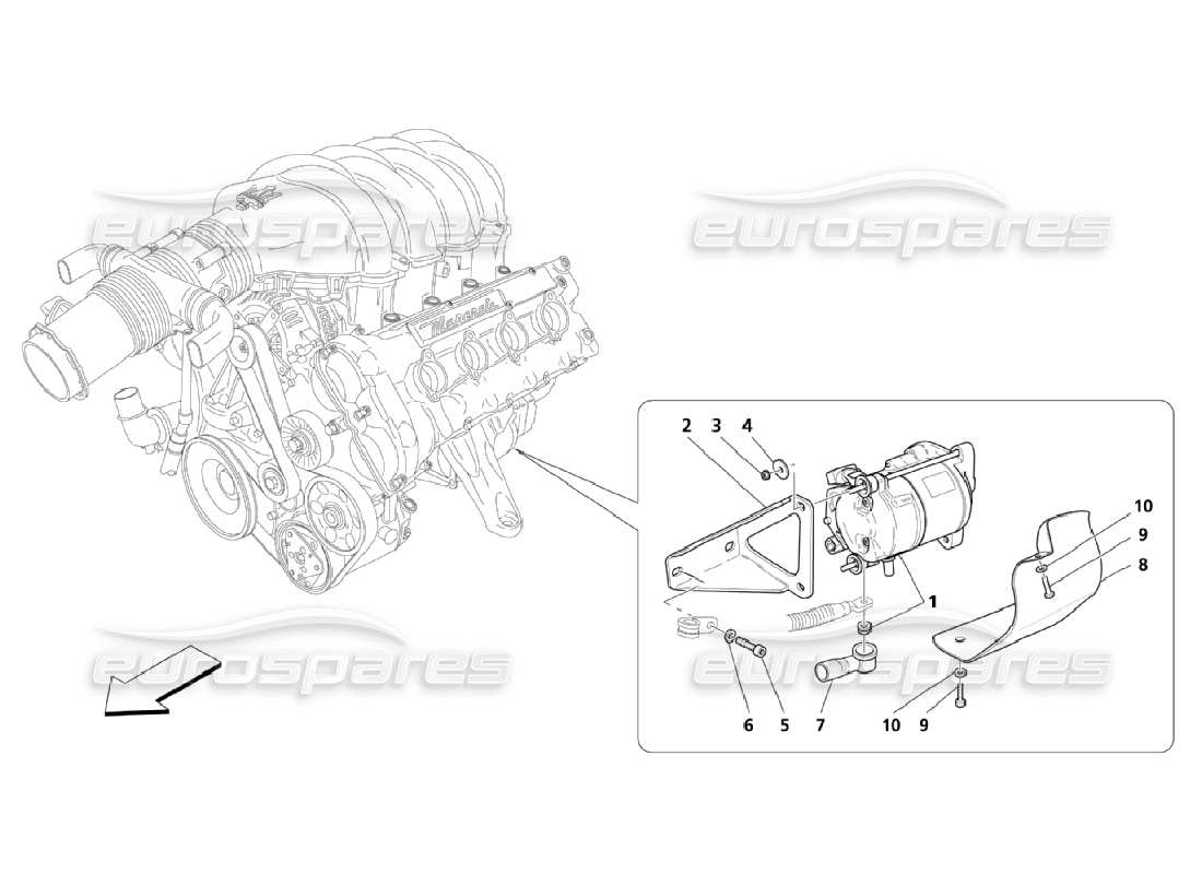 maserati qtp. (2006) 4.2 electronic control: engine starting parts diagram