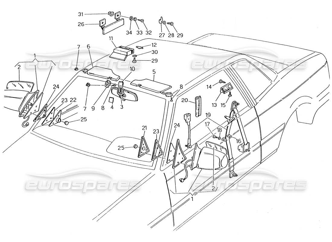 a part diagram from the maserati karif 2.8 parts catalogue
