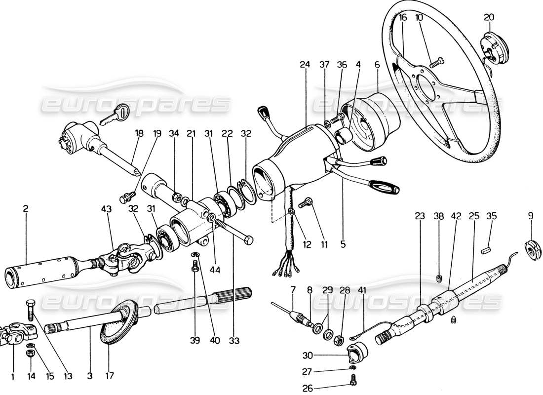 a part diagram from the ferrari 365 gt4 2+2 (1973) parts catalogue