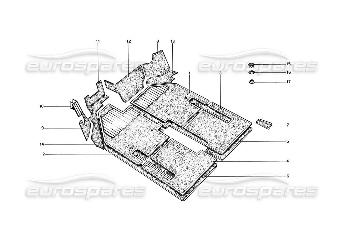 a part diagram from the ferrari 365 gt4 berlinetta boxer parts catalogue