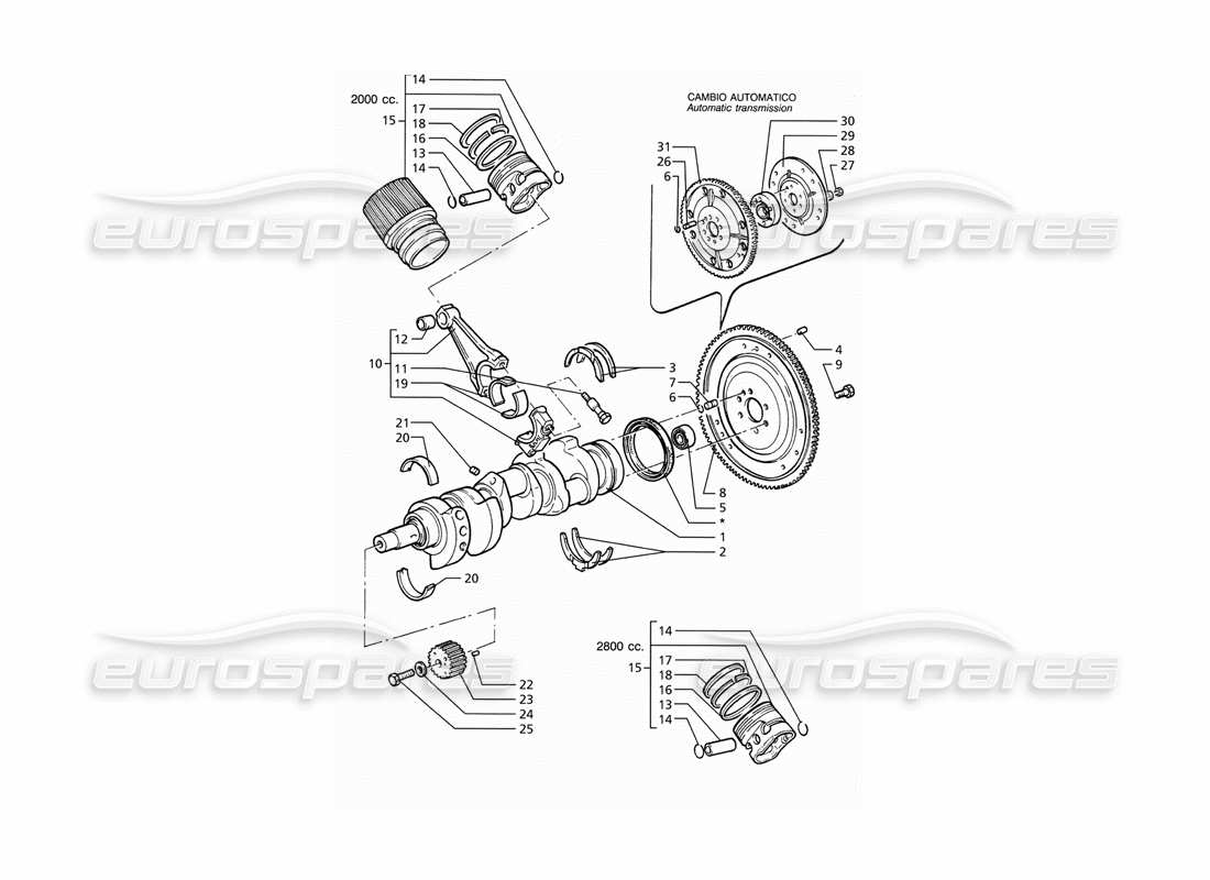 a part diagram from the maserati ghibli 2.8 (abs) parts catalogue