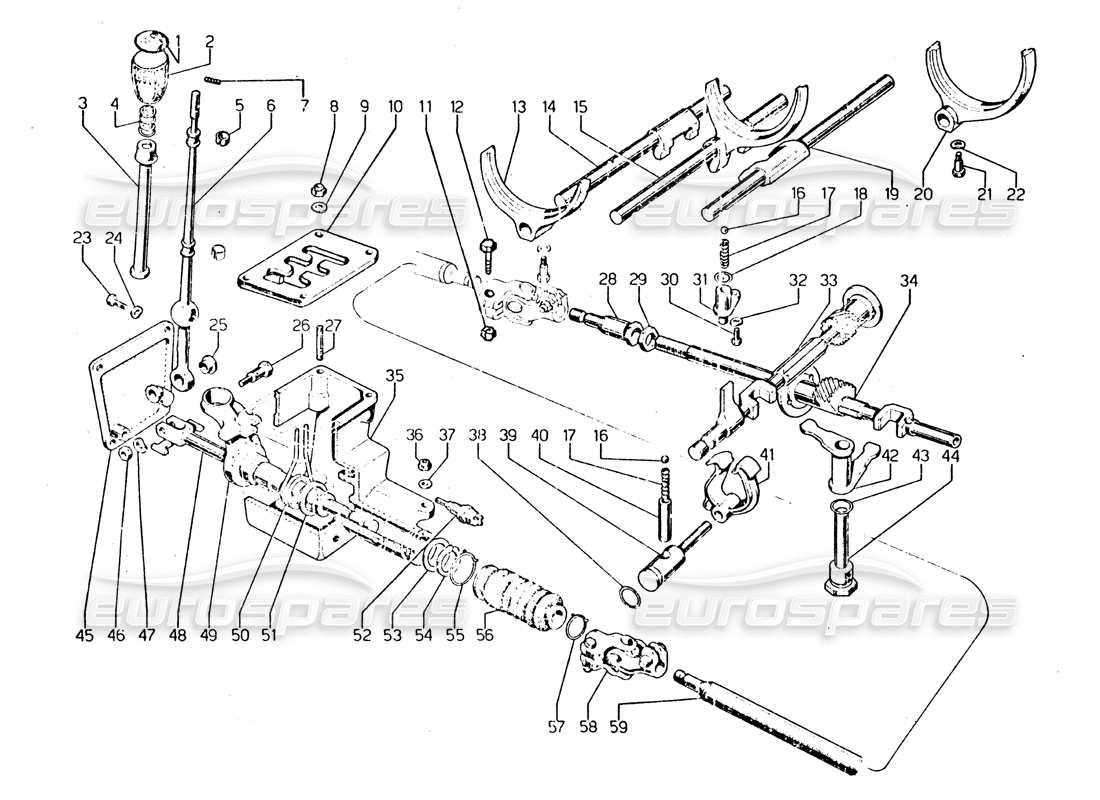 a part diagram from the lamborghini urraco parts catalogue