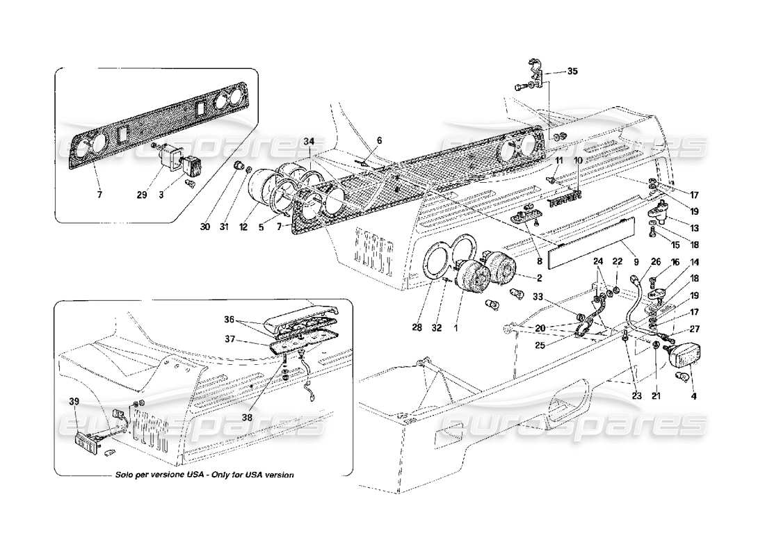 a part diagram from the ferrari f40 parts catalogue