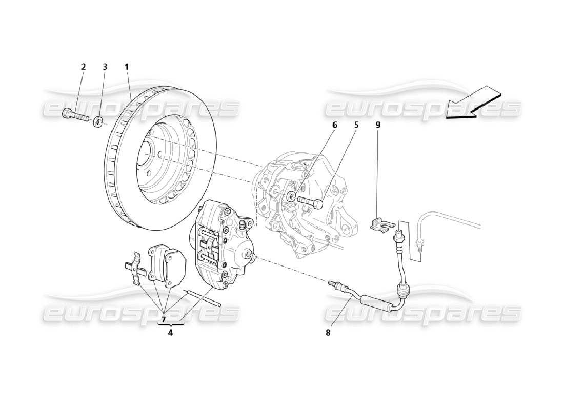 a part diagram from the maserati qtp. (2006) 4.2 parts catalogue