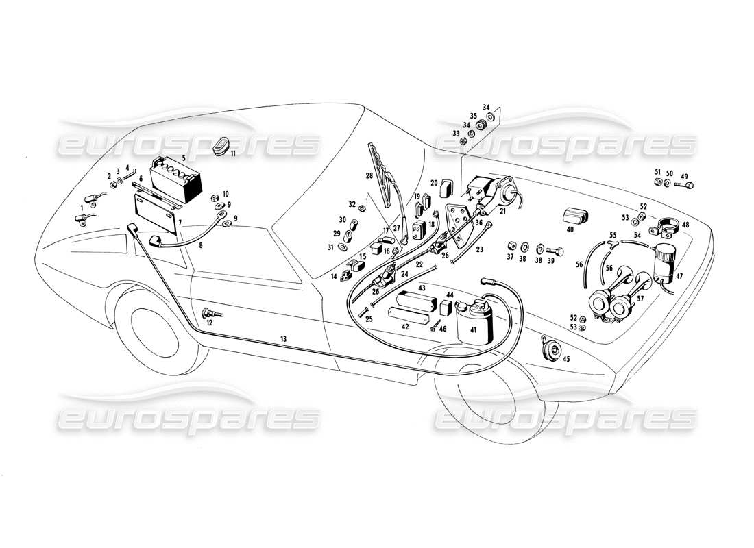 a part diagram from the maserati ghibli 4.7 / 4.9 parts catalogue