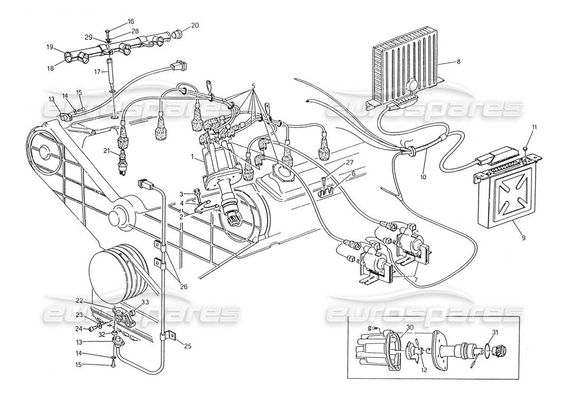 a part diagram from the Maserati Karif 2.8 parts catalogue
