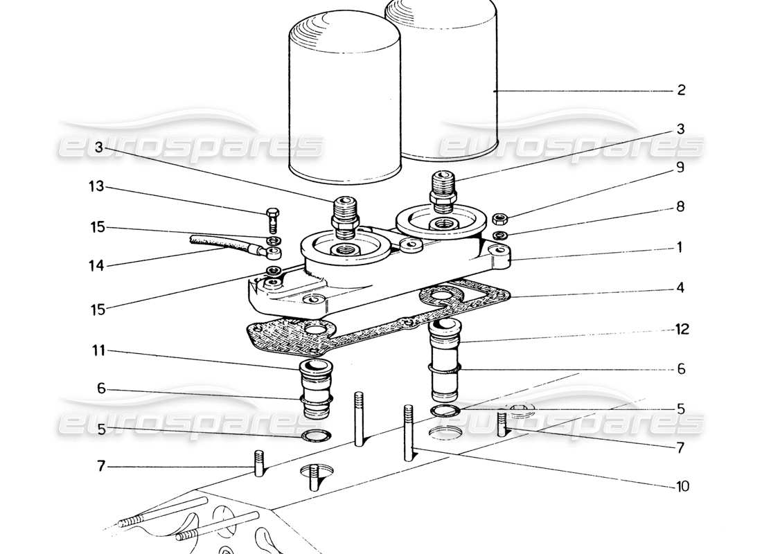 a part diagram from the ferrari 365 gt4 2+2 (1973) parts catalogue