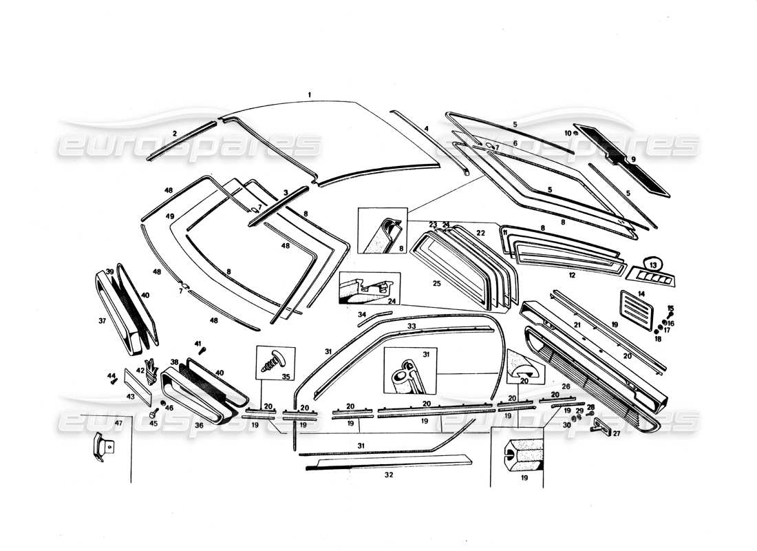 part diagram containing part number det104lb