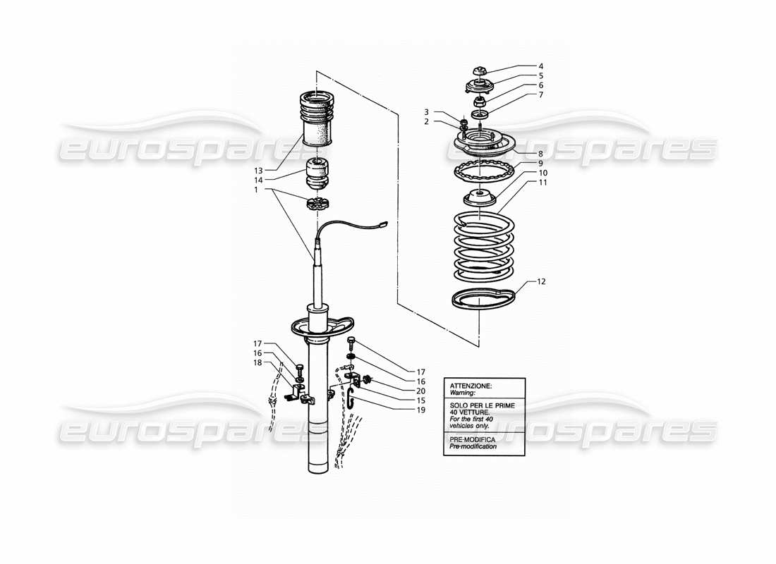 a part diagram from the maserati quattroporte (1996-2001) parts catalogue