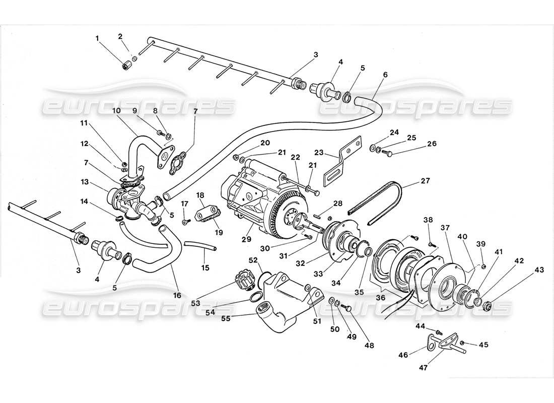a part diagram from the lamborghini lm002 (1988) parts catalogue