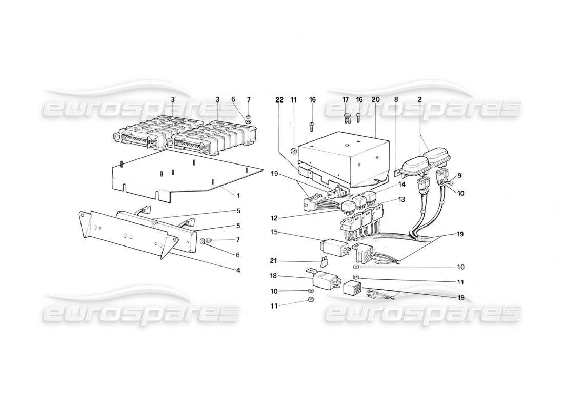 a part diagram from the ferrari testarossa parts catalogue