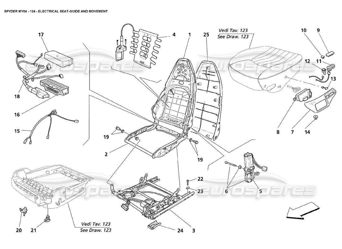a part diagram from the maserati 4200 spyder (2004) parts catalogue