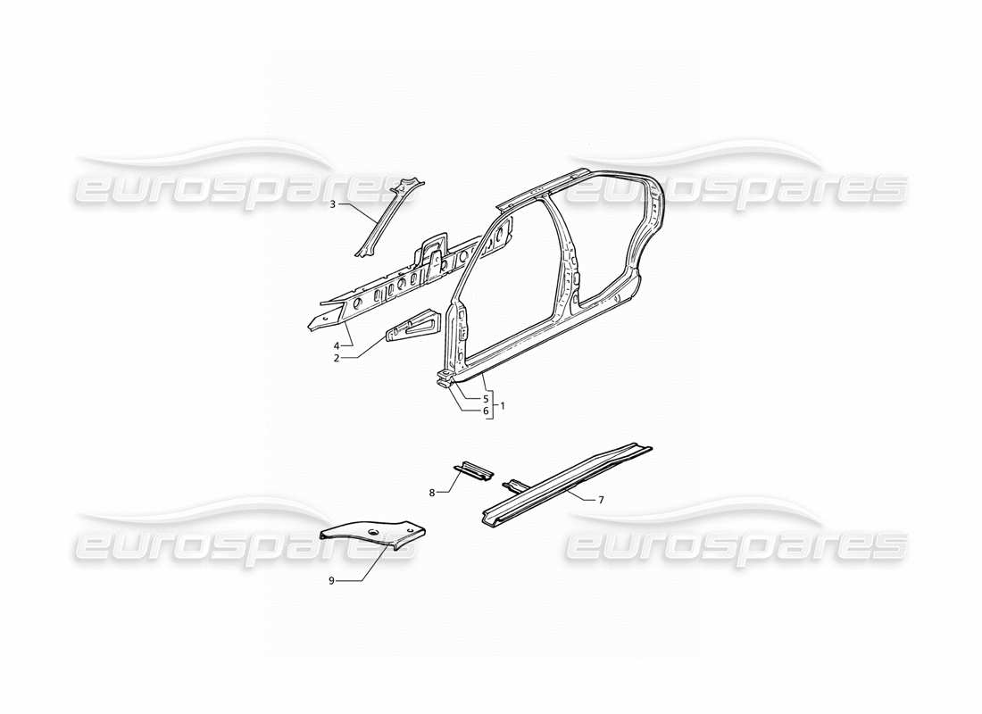a part diagram from the maserati quattroporte (1996-2001) parts catalogue