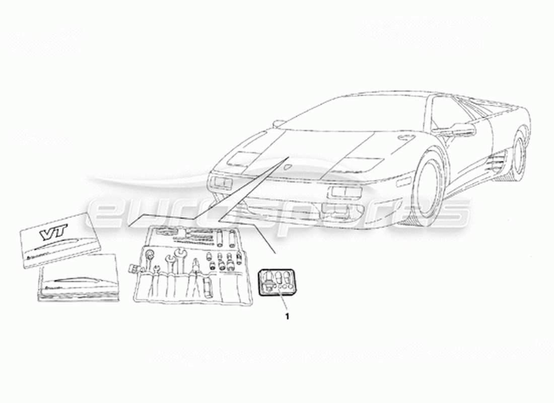 a part diagram from the lamborghini diablo vt (1994) parts catalogue