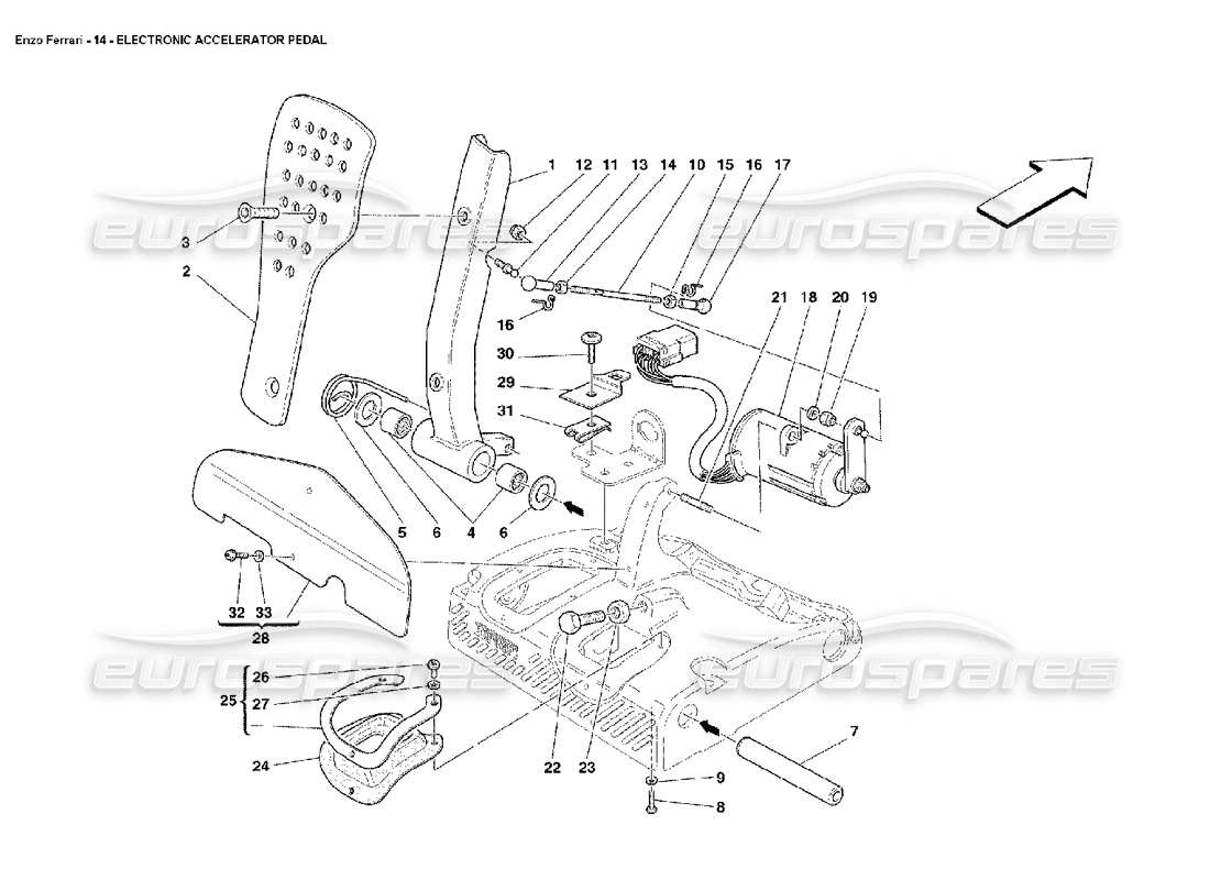 a part diagram from the ferrari enzo parts catalogue