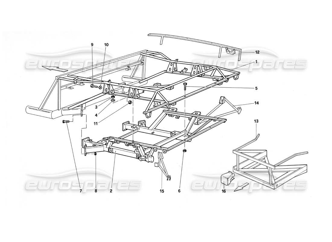 a part diagram from the ferrari testarossa (1990) parts catalogue