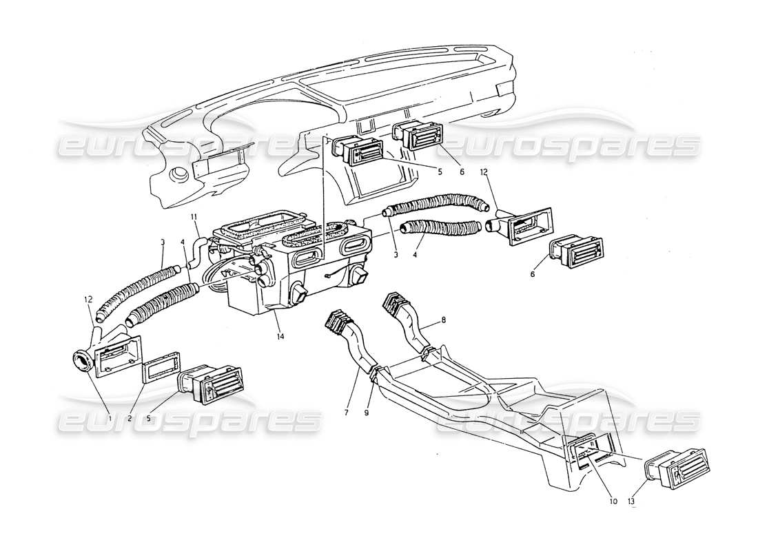 a part diagram from the maserati biturbo (1983-1995) parts catalogue
