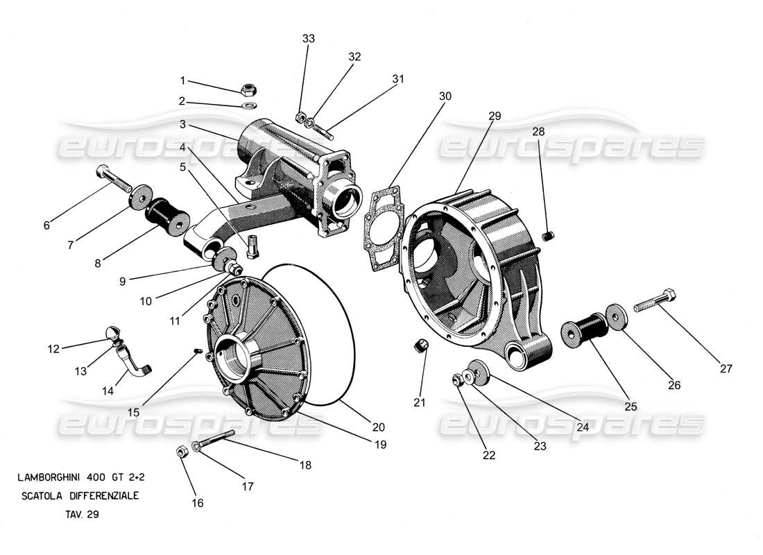 a part diagram from the lamborghini 400 parts catalogue