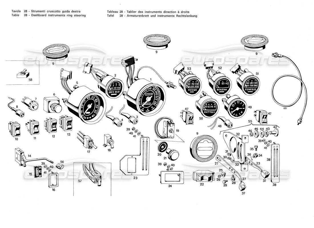 part diagram containing part number rdi 58543