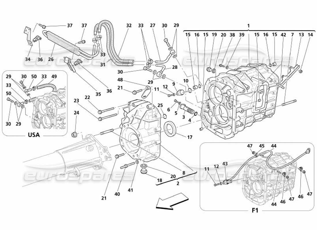 a part diagram from the maserati 4200 parts catalogue