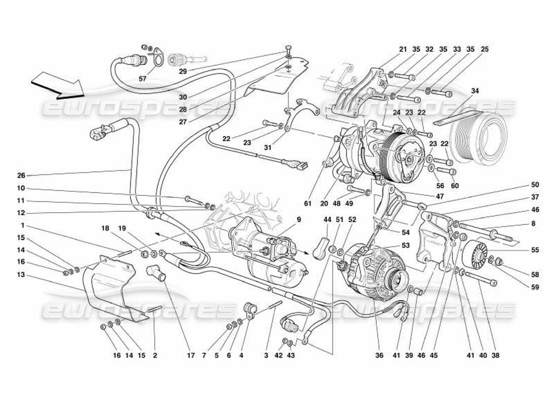 a part diagram from the ferrari 550 barchetta parts catalogue