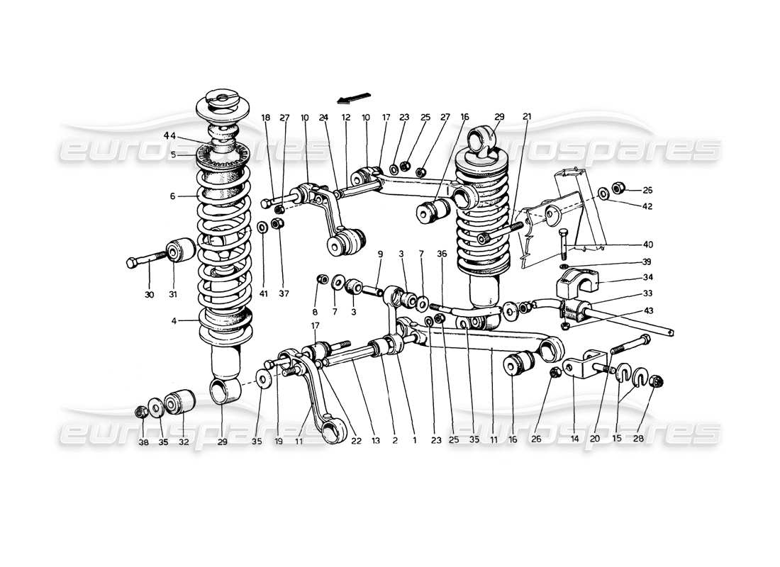 a part diagram from the Ferrari 365 GT4 Berlinetta Boxer parts catalogue