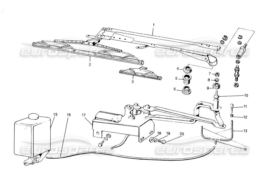 a part diagram from the lamborghini countach parts catalogue