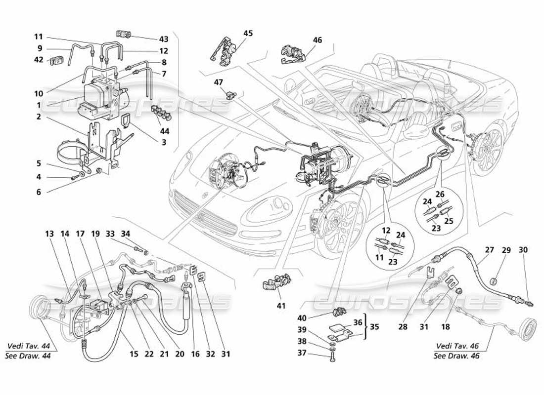 a part diagram from the maserati 4200 parts catalogue