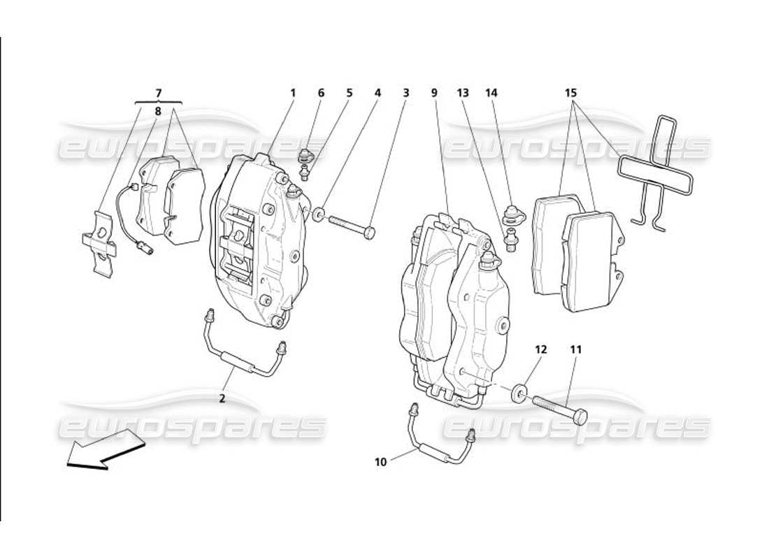 a part diagram from the maserati 4200 gransport (2005) parts catalogue