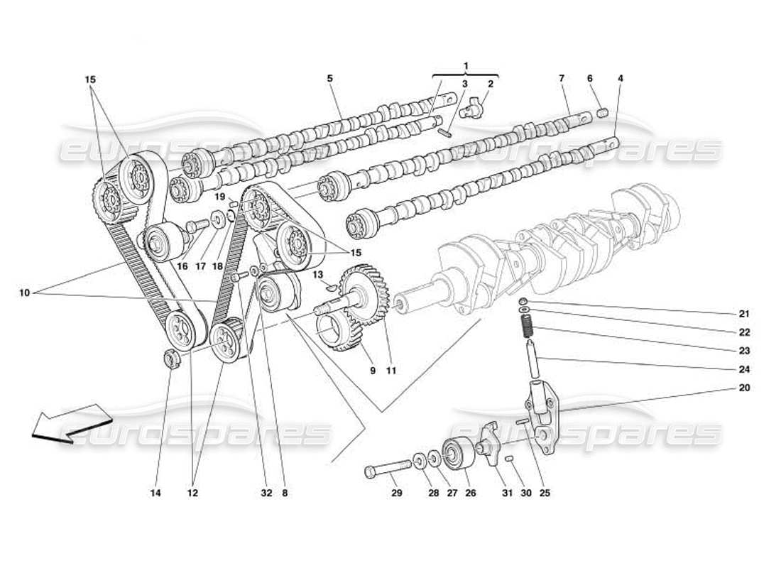 a part diagram from the ferrari 550 parts catalogue