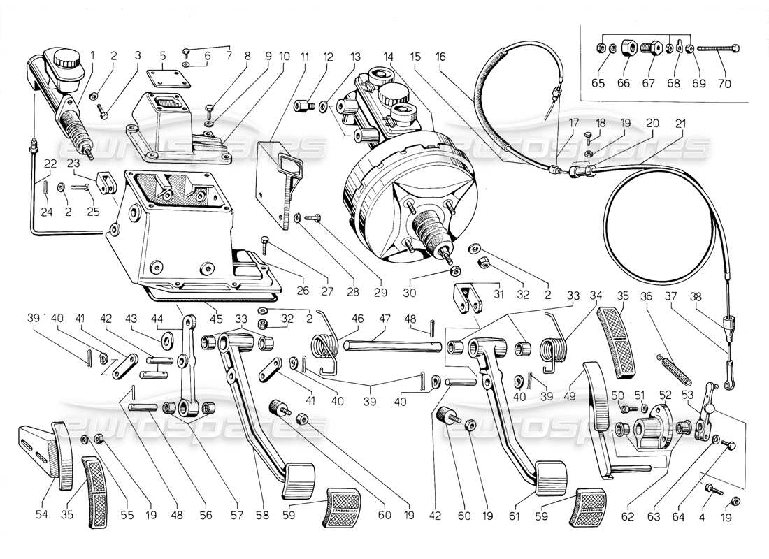 a part diagram from the lamborghini jalpa 3.5 (1984) parts catalogue