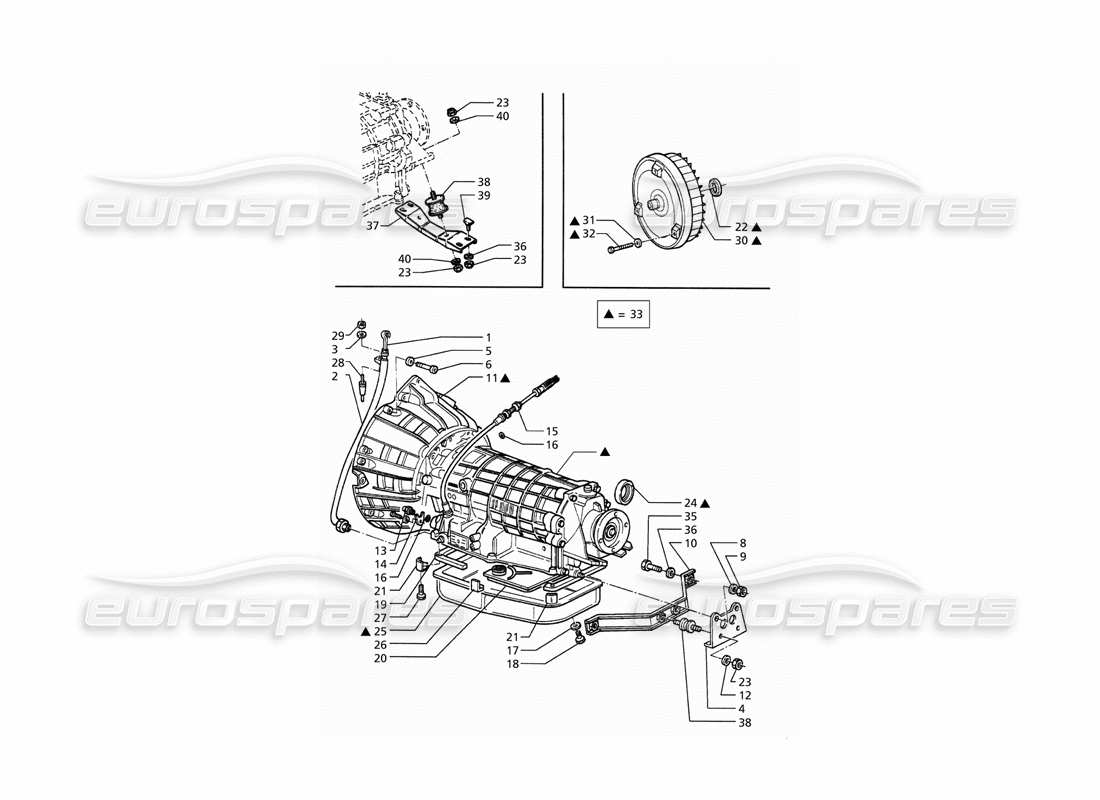 a part diagram from the Maserati QTP. 3.2 V8 (1999) parts catalogue
