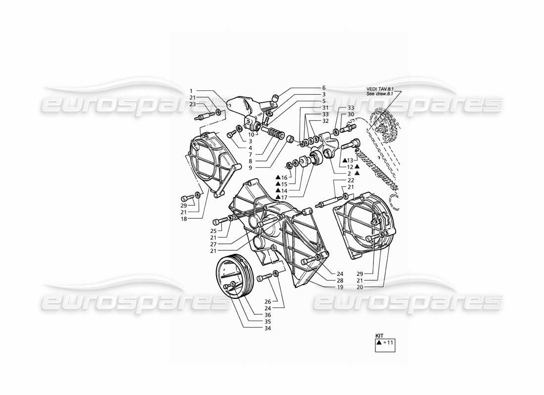 a part diagram from the maserati quattroporte (1996-2001) parts catalogue