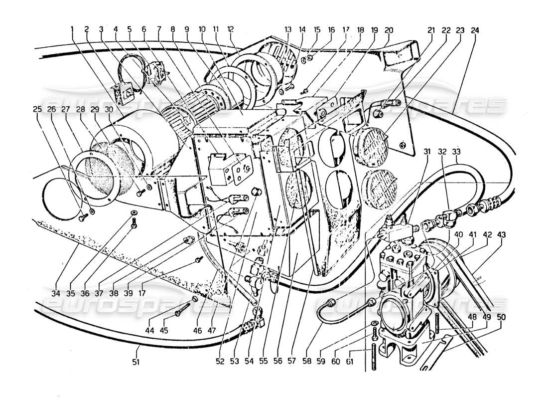 a part diagram from the lamborghini urraco parts catalogue