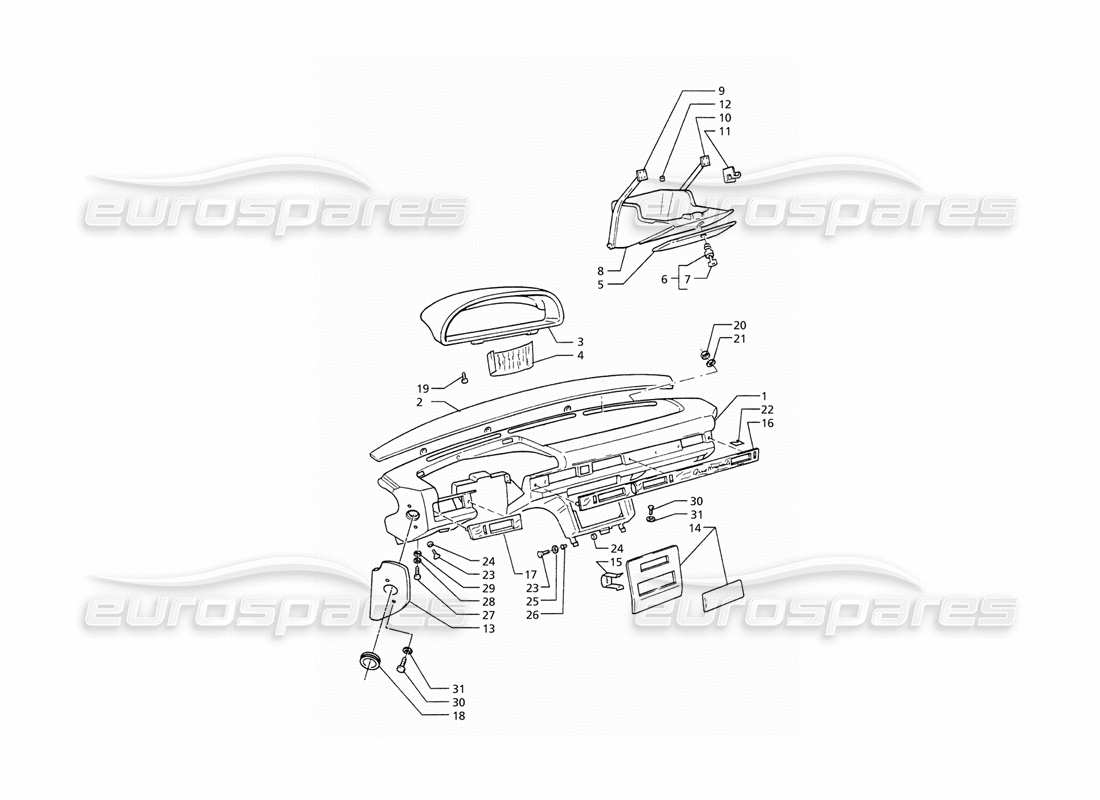 a part diagram from the Maserati QTP. 3.2 V8 (1999) parts catalogue