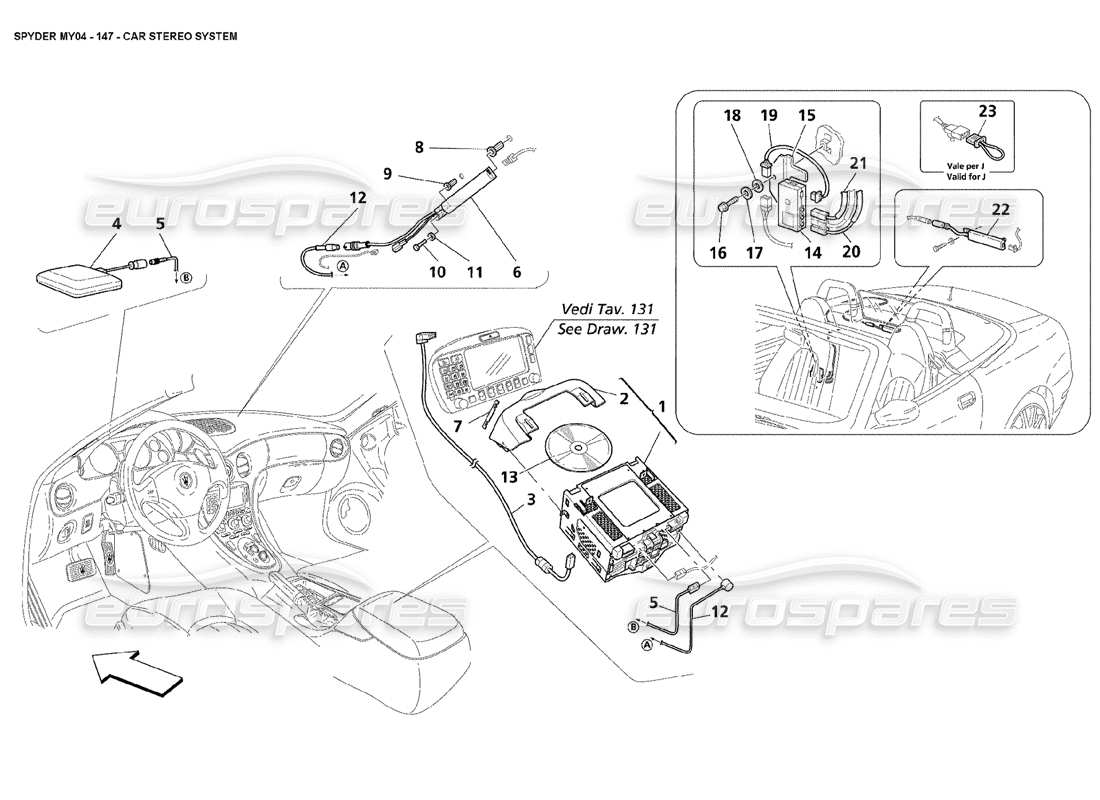 a part diagram from the Maserati 4200 Spyder (2004) parts catalogue