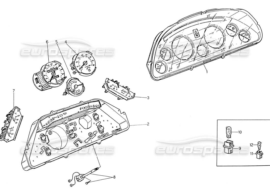 VIEW PARTS DIAGRAMS FROM THE MASERATI 222 / 222E BITURBO PARTS CATALOGUE a part diagram from the maserati 222 / 222e biturbo parts catalogue